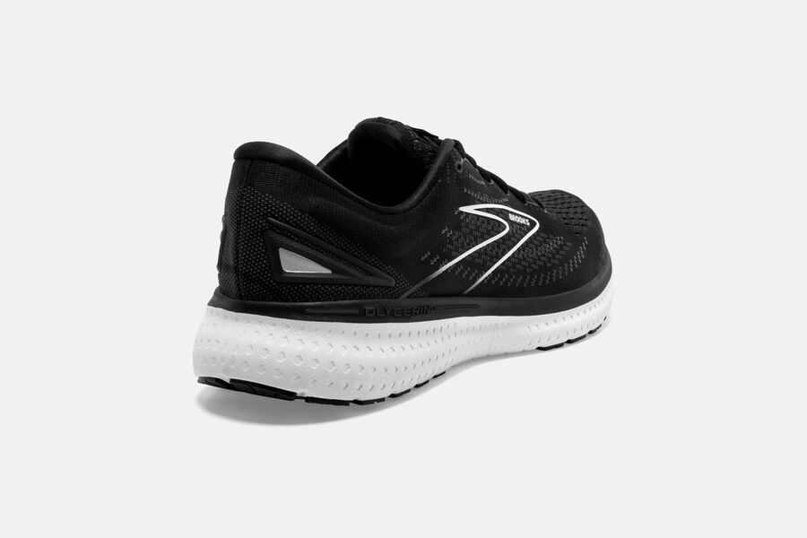 Brooks Running Shoes - Glycerin 19 Road Mens - Black/White - ZBN-807563